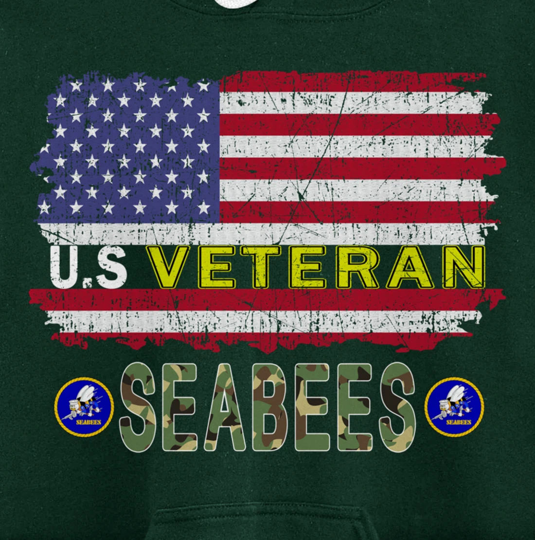 US Veterans Day Shirt US Seabees Veteran Pullover Hoodie