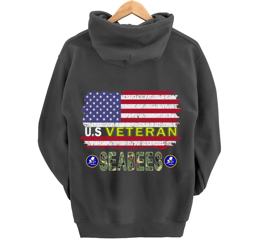 US Veterans Day Shirt US Seabees Veteran Pullover Hoodie