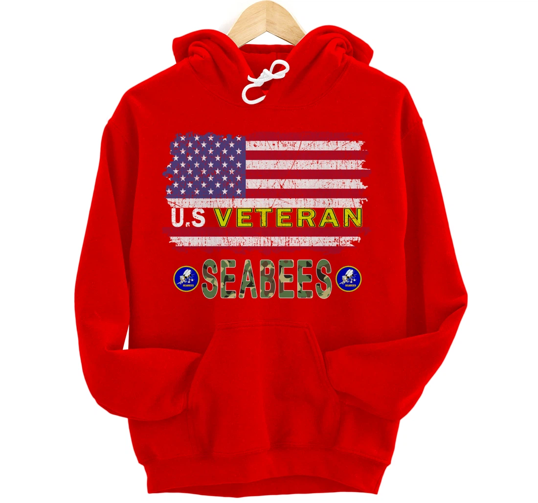 US Veterans Day Shirt US Seabees Veteran Pullover Hoodie