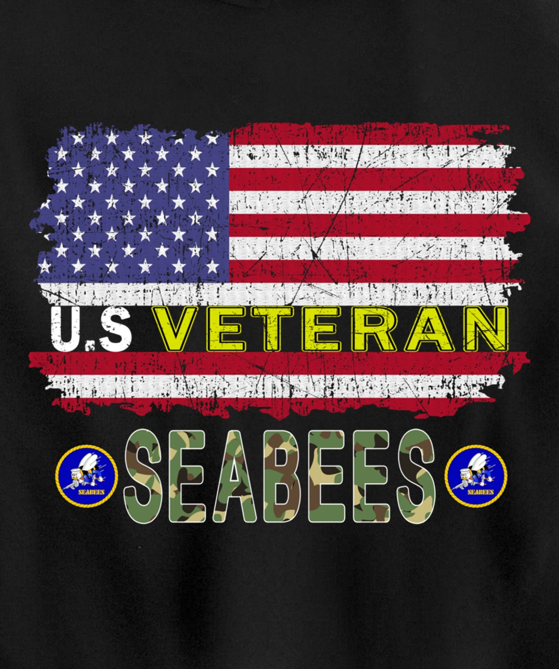 US Veterans Day Shirt US Seabees Veteran Pullover Hoodie
