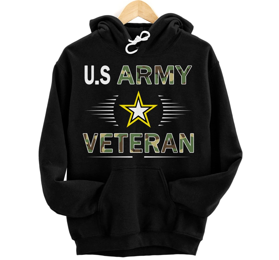 Proud Army Veteran-US Veterans Day Shirt-US Army Veteran Pullover Hoodie