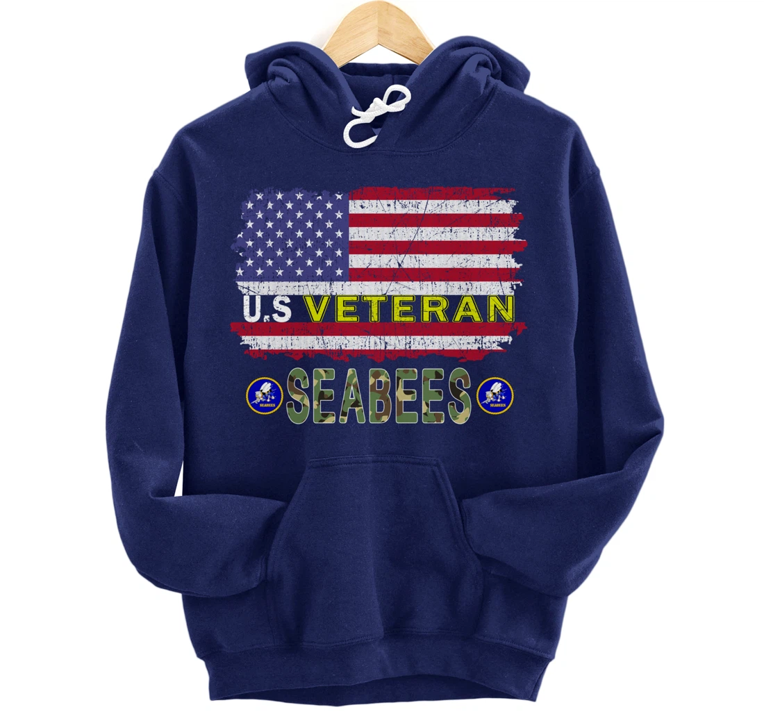 US Veterans Day Shirt US Seabees Veteran Pullover Hoodie