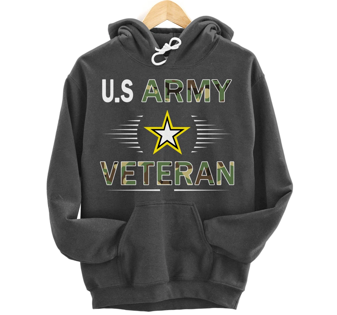 Proud Army Veteran-US Veterans Day Shirt-US Army Veteran Pullover Hoodie