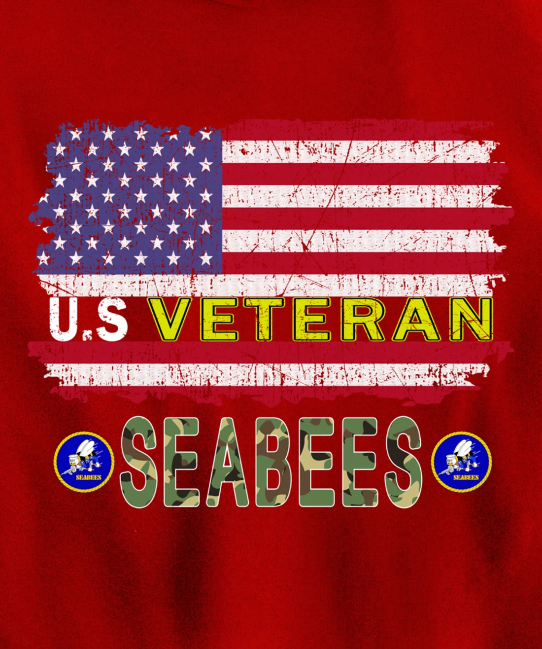 US Veterans Day Shirt US Seabees Veteran Pullover Hoodie