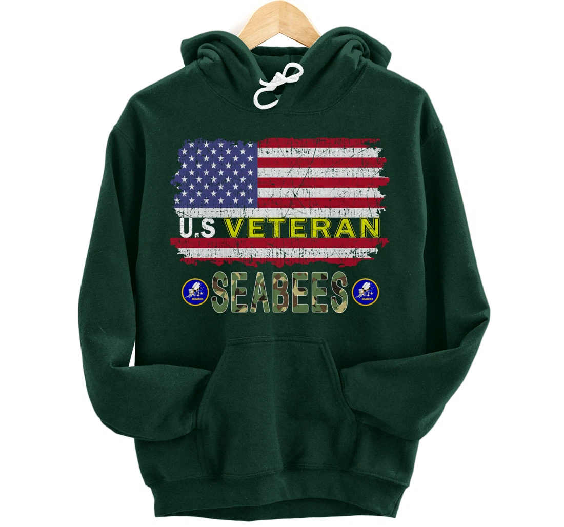 US Veterans Day Shirt US Seabees Veteran Pullover Hoodie