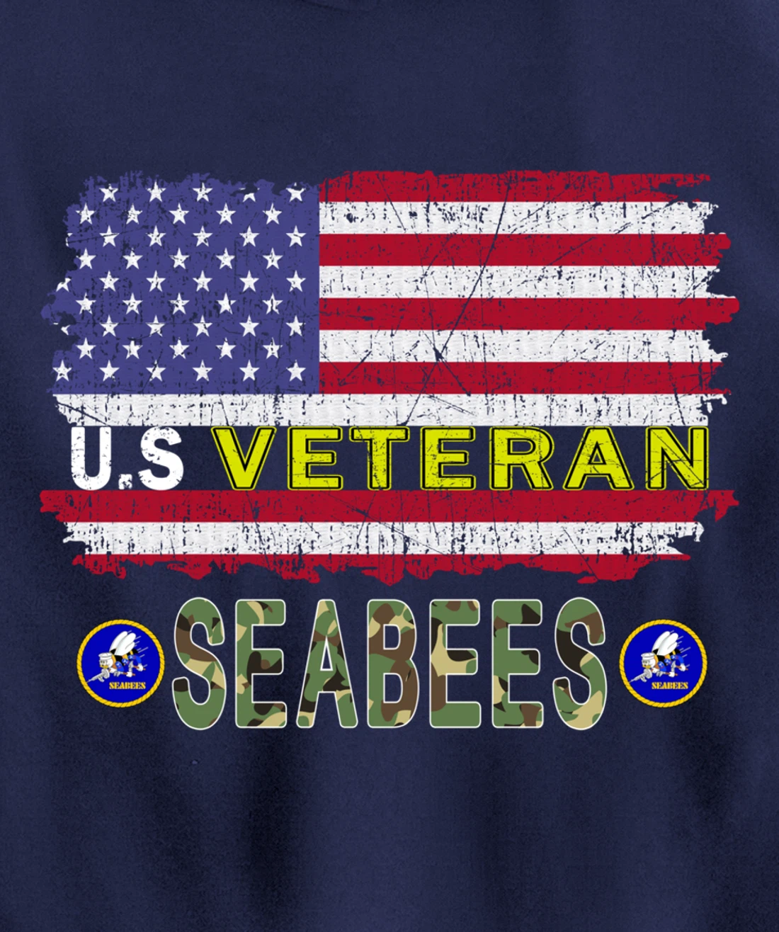 US Veterans Day Shirt US Seabees Veteran Pullover Hoodie