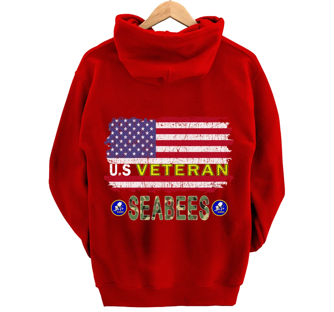 US Veterans Day Shirt US Seabees Veteran Pullover Hoodie