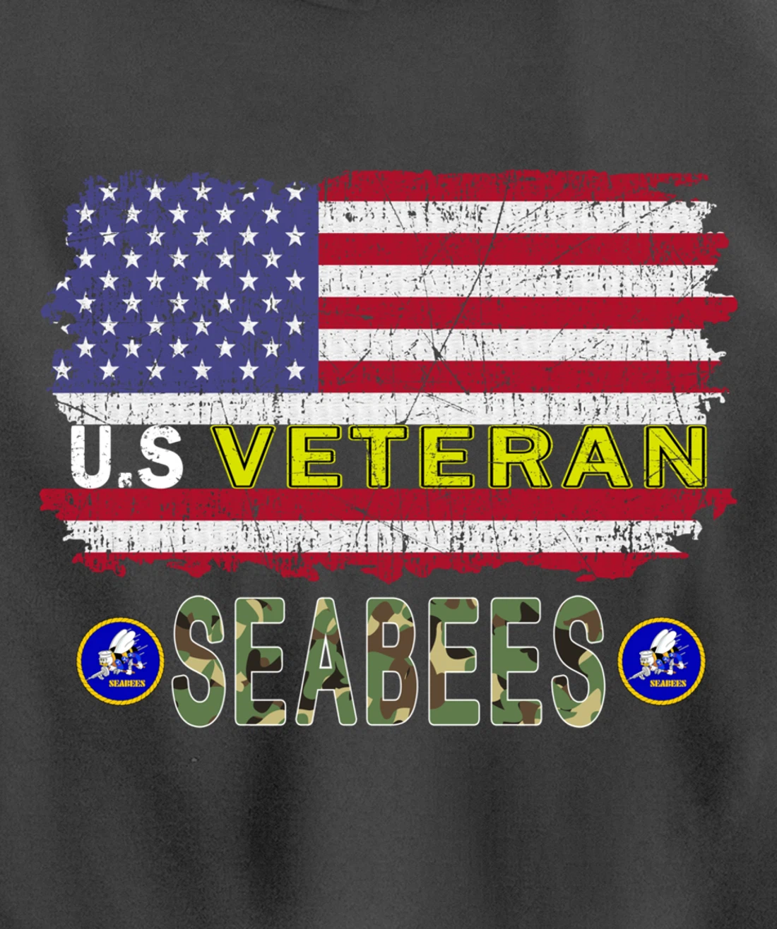US Veterans Day Shirt US Seabees Veteran Pullover Hoodie