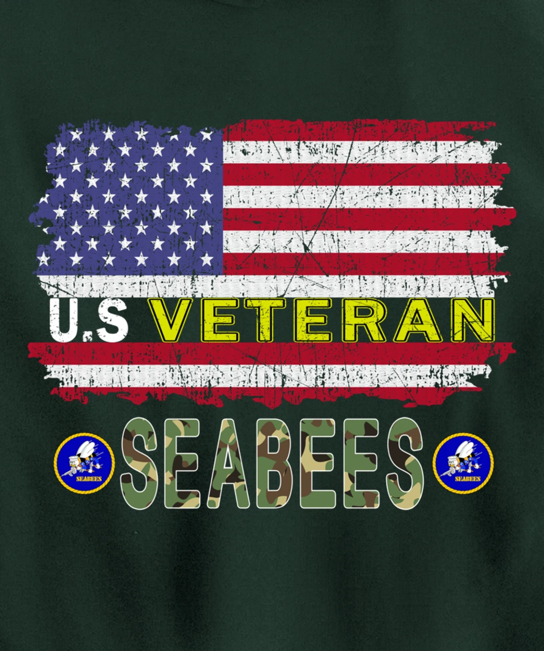 US Veterans Day Shirt US Seabees Veteran Pullover Hoodie