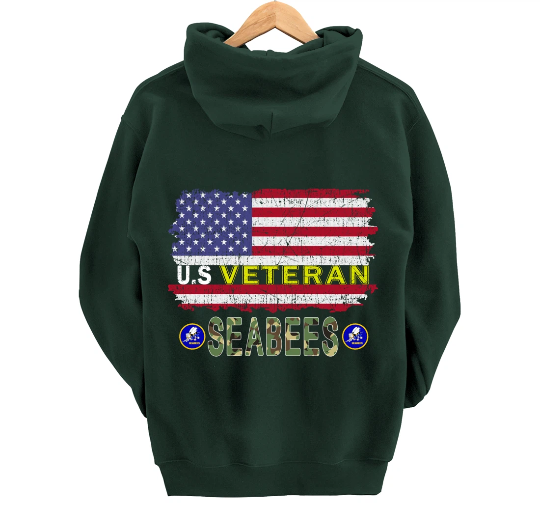 US Veterans Day Shirt US Seabees Veteran Pullover Hoodie