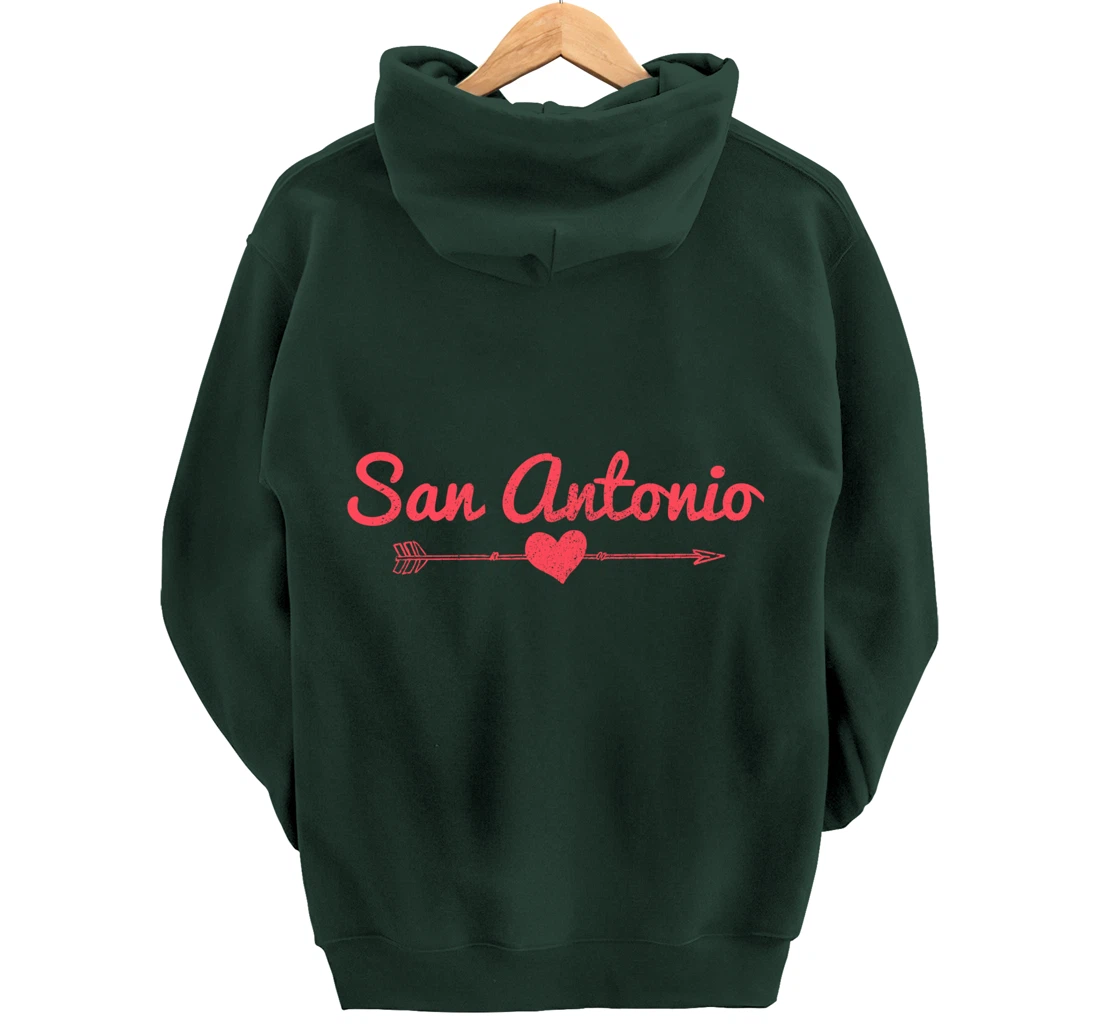 San Antonio Texas Arrow Heart Pride Pullover Hoodie