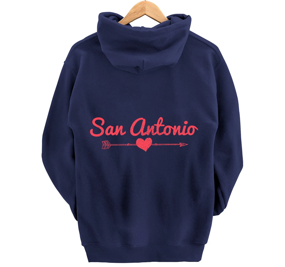 San Antonio Texas Arrow Heart Pride Pullover Hoodie
