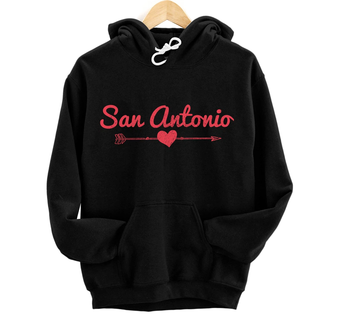 San Antonio Texas Arrow Heart Pride Pullover Hoodie