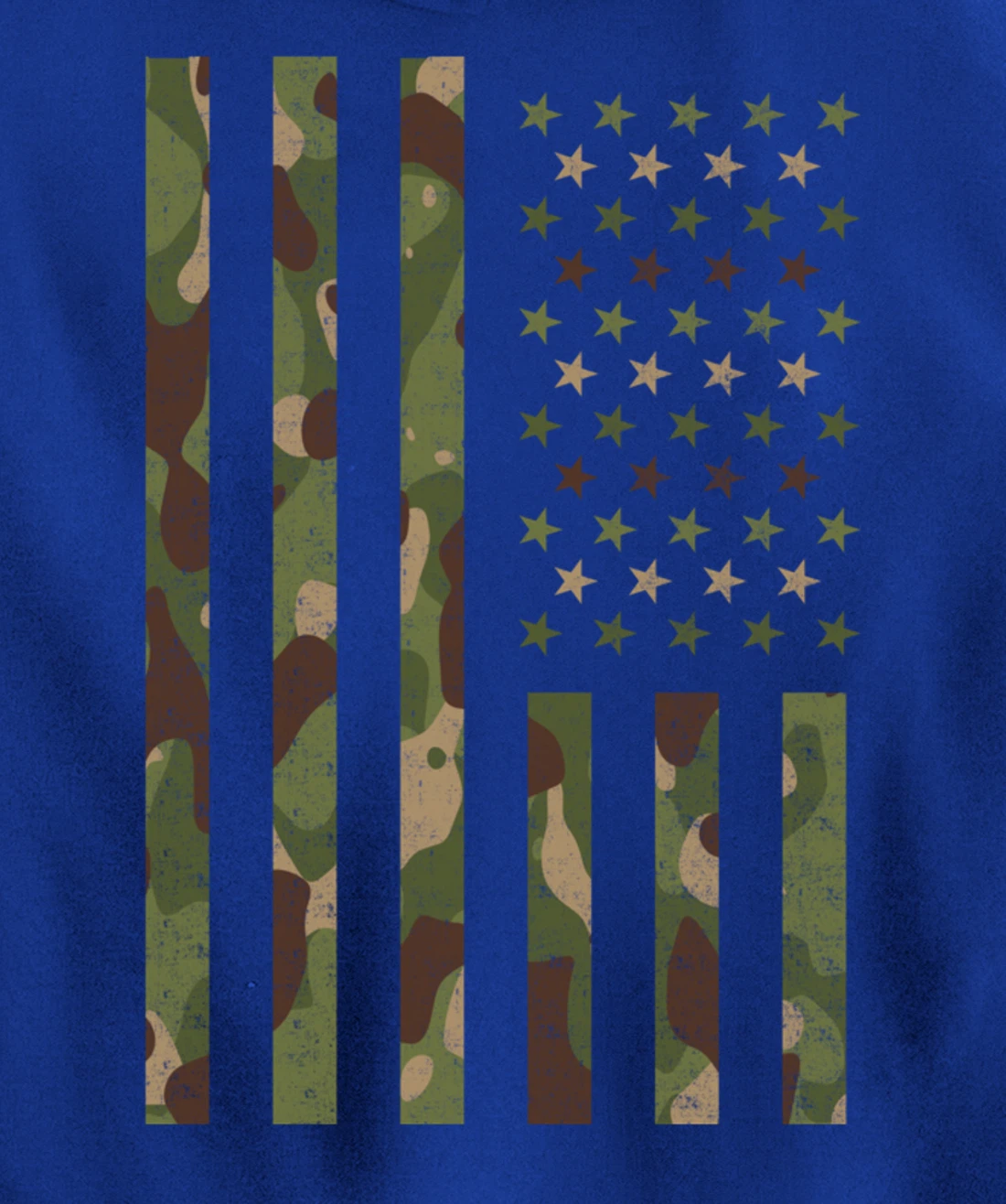 American Flag - USA Flag - Military - Veteran - Camouflage Pullover Hoodie