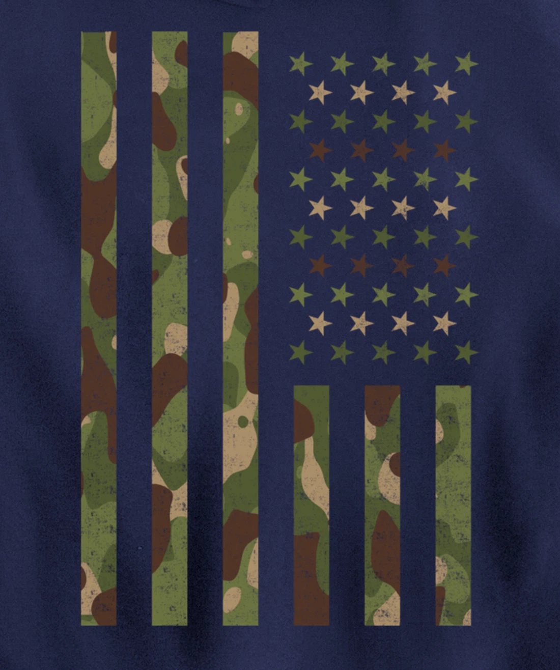 American Flag - USA Flag - Military - Veteran - Camouflage Pullover Hoodie