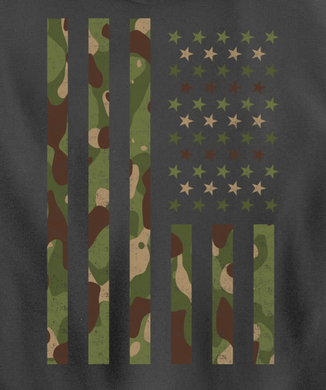 American Flag - USA Flag - Military - Veteran - Camouflage Pullover Hoodie