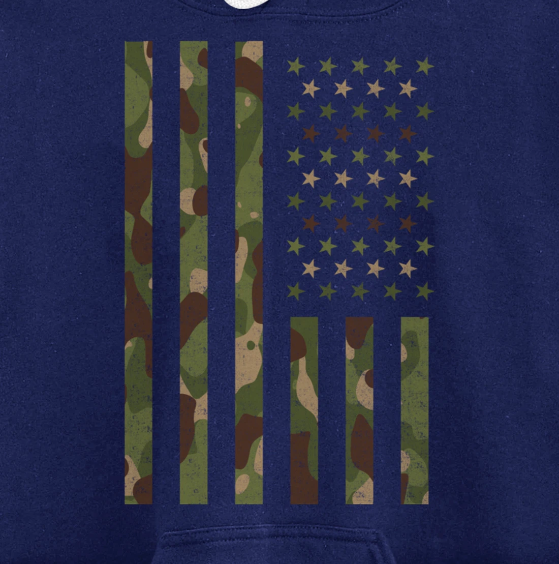 American Flag - USA Flag - Military - Veteran - Camouflage Pullover Hoodie