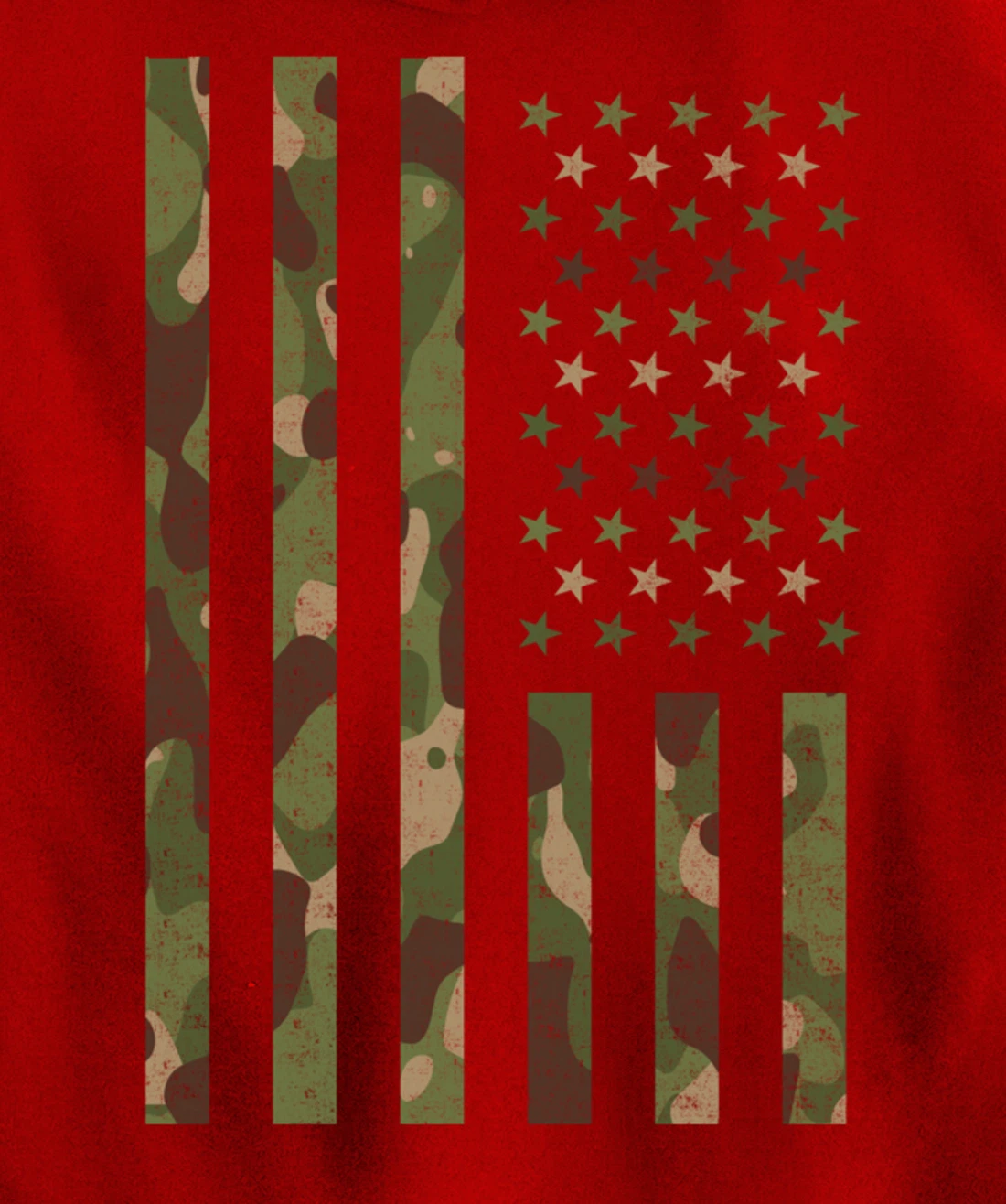 American Flag - USA Flag - Military - Veteran - Camouflage Pullover Hoodie