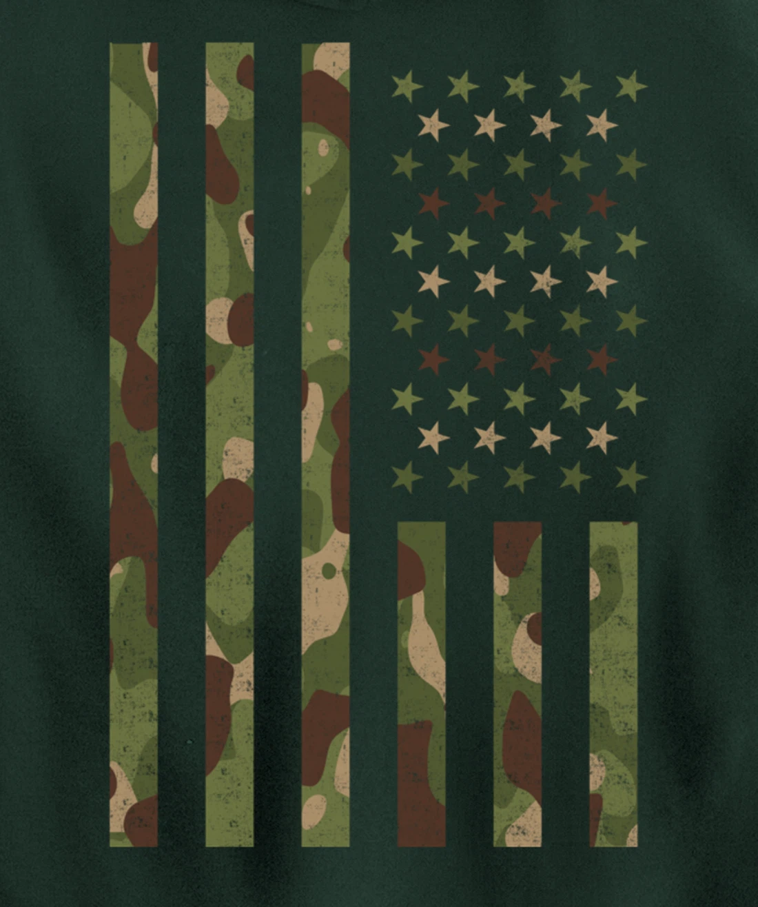 American Flag - USA Flag - Military - Veteran - Camouflage Pullover Hoodie