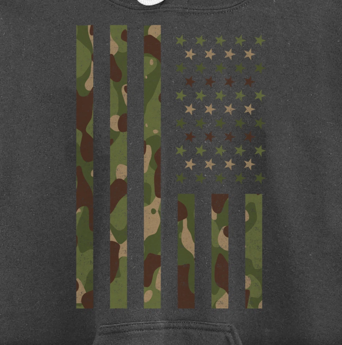 American Flag - USA Flag - Military - Veteran - Camouflage Pullover Hoodie