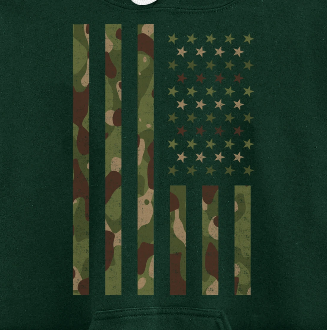 American Flag - USA Flag - Military - Veteran - Camouflage Pullover Hoodie
