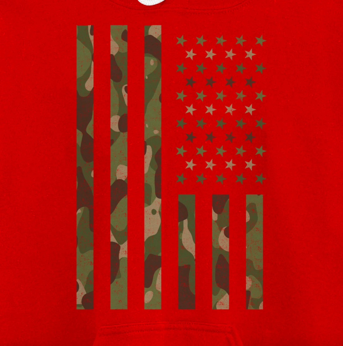 American Flag - USA Flag - Military - Veteran - Camouflage Pullover Hoodie