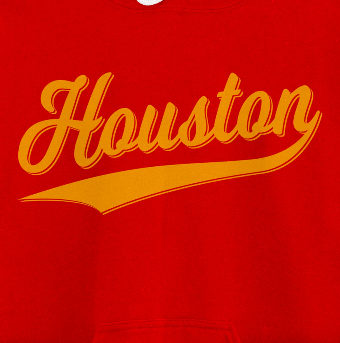 HOUSTON SPORTS SCRIPT CURSIVE CLASSIC TEXAS FLAG SWOOSH Pullover Hoodie