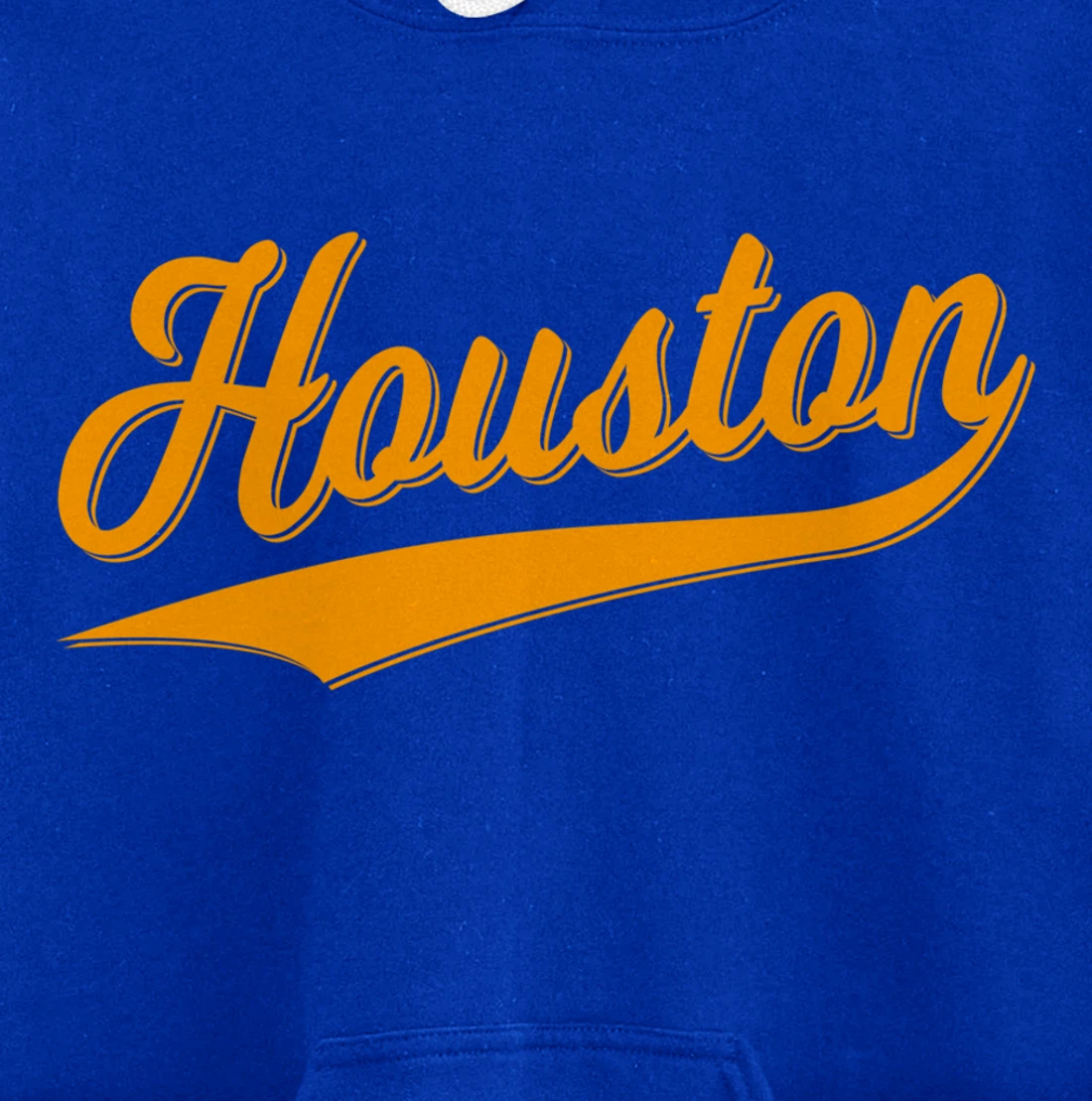 HOUSTON SPORTS SCRIPT CURSIVE CLASSIC TEXAS FLAG SWOOSH Pullover Hoodie