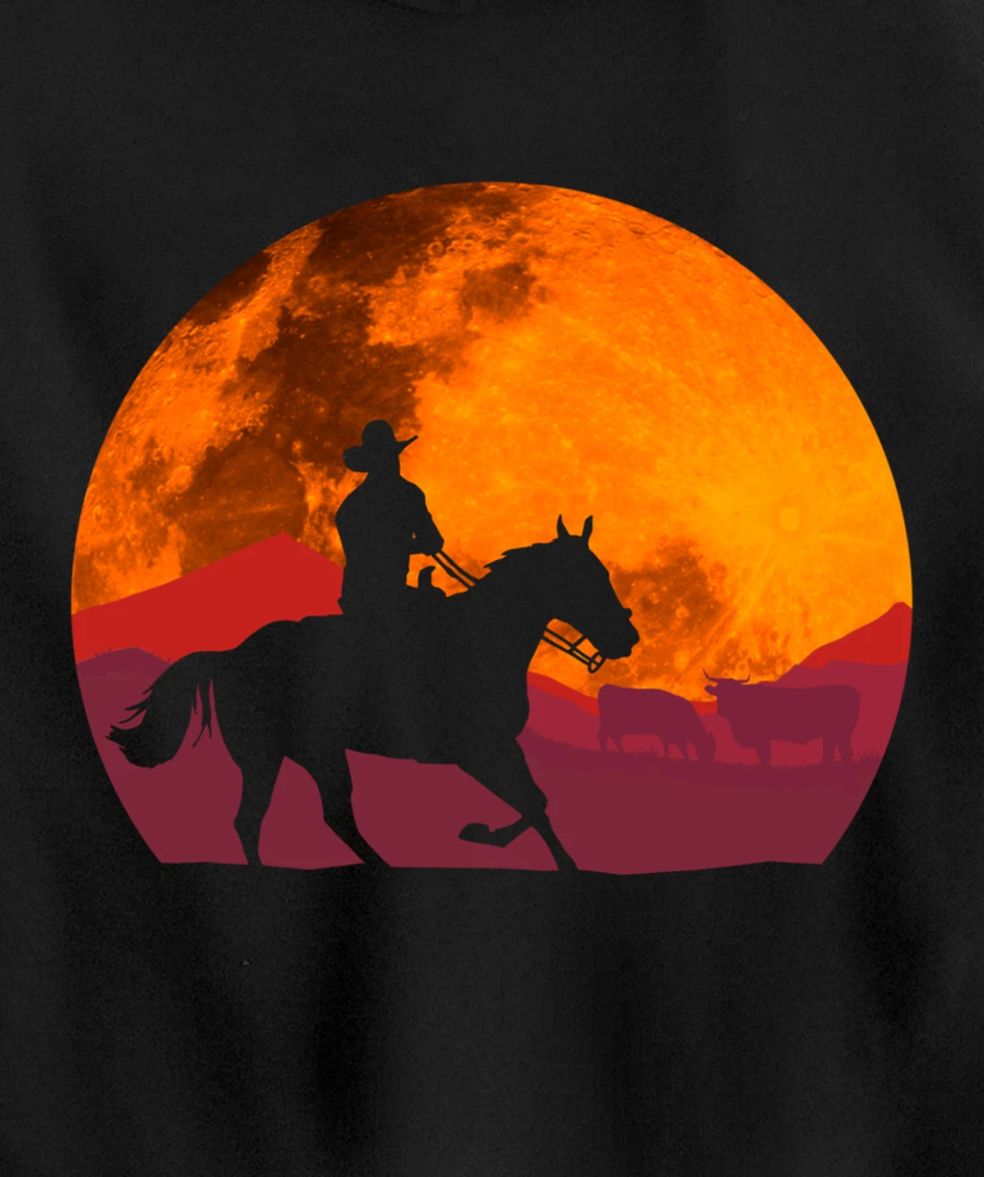 Texas Cowboy Ranch Old West Pullover Hoodie