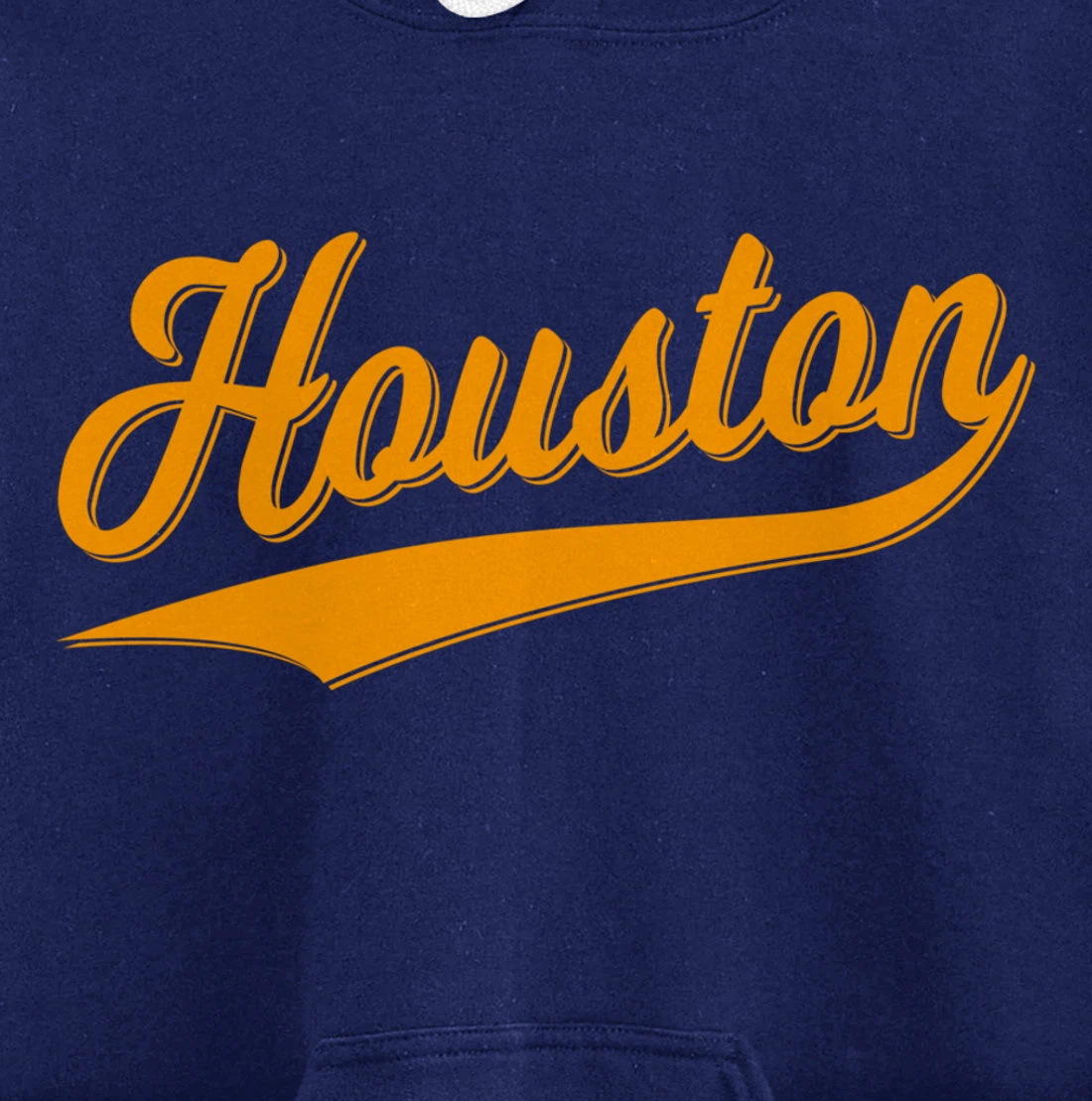 HOUSTON SPORTS SCRIPT CURSIVE CLASSIC TEXAS FLAG SWOOSH Pullover Hoodie