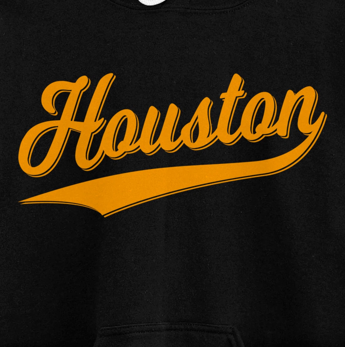 HOUSTON SPORTS SCRIPT CURSIVE CLASSIC TEXAS FLAG SWOOSH Pullover Hoodie