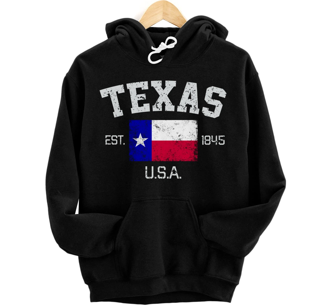 Vintage Texas Austin EST 1845 Souvenir Gift Pullover Hoodie