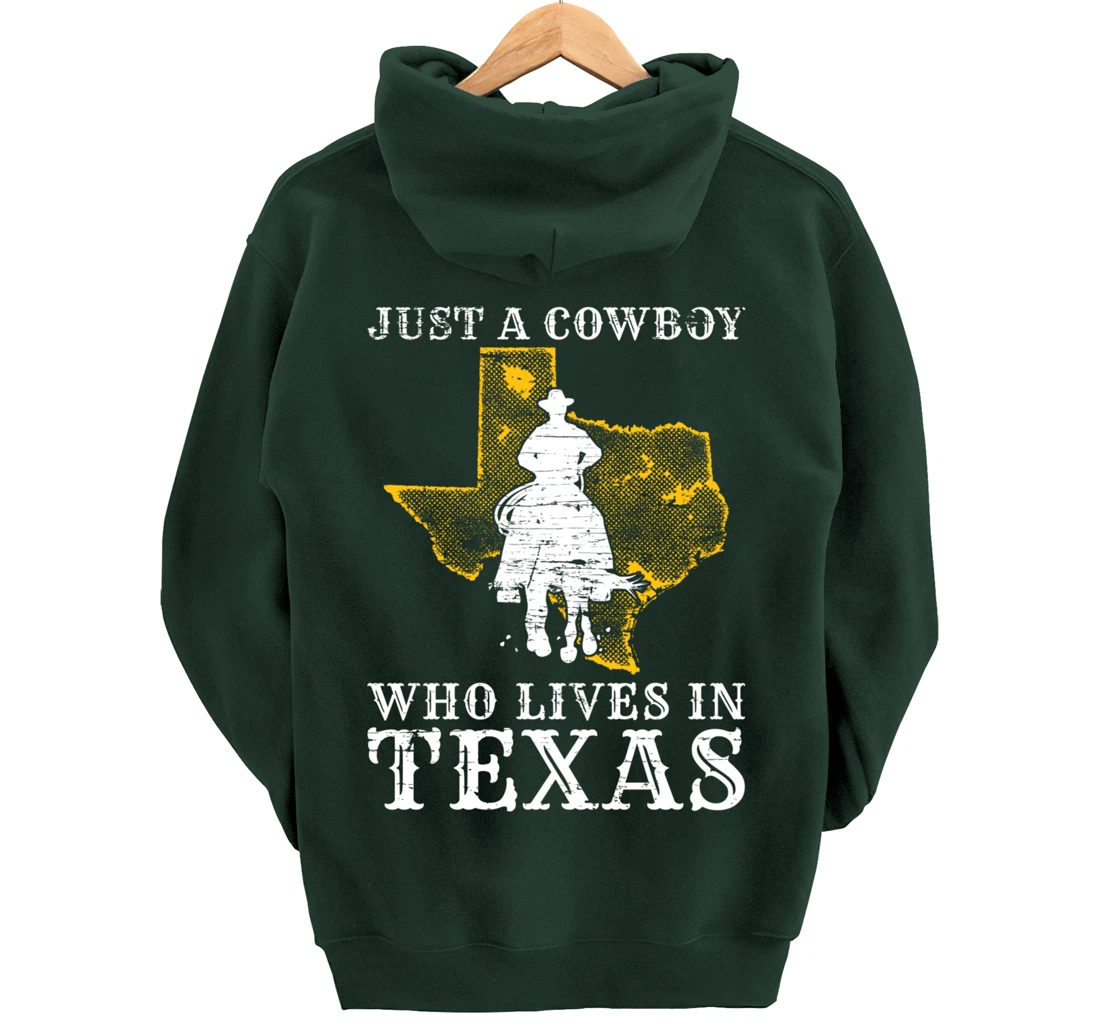 US State Patriotic Texan Cowboy Men Boys Patriotic Texas Pullover Hoodie