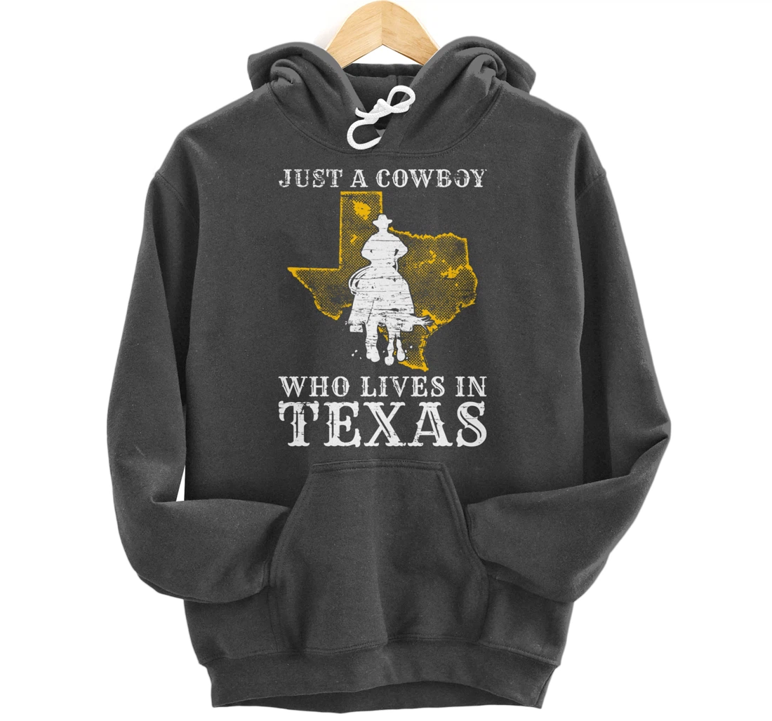 US State Patriotic Texan Cowboy Men Boys Patriotic Texas Pullover Hoodie