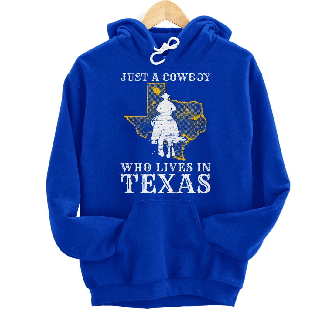 US State Patriotic Texan Cowboy Men Boys Patriotic Texas Pullover Hoodie
