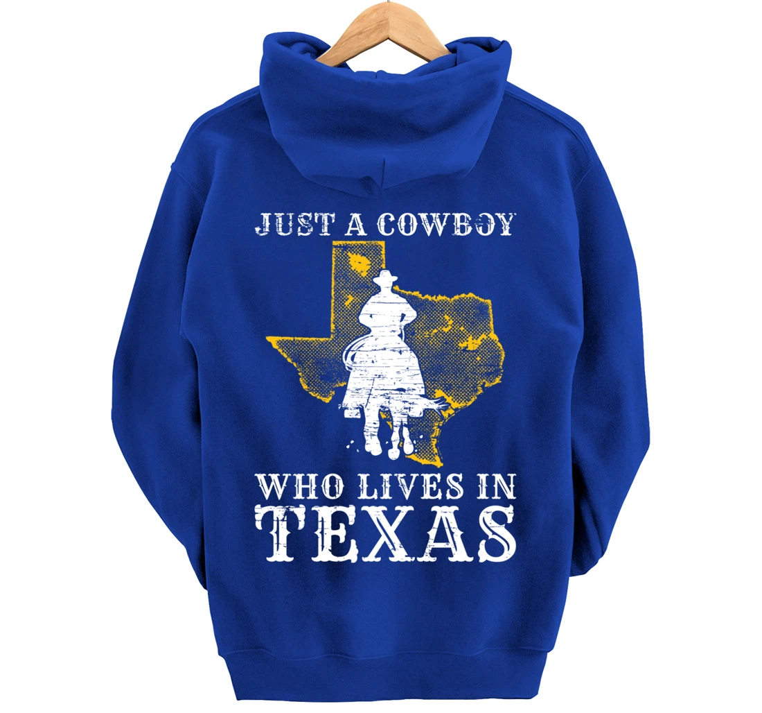 US State Patriotic Texan Cowboy Men Boys Patriotic Texas Pullover Hoodie