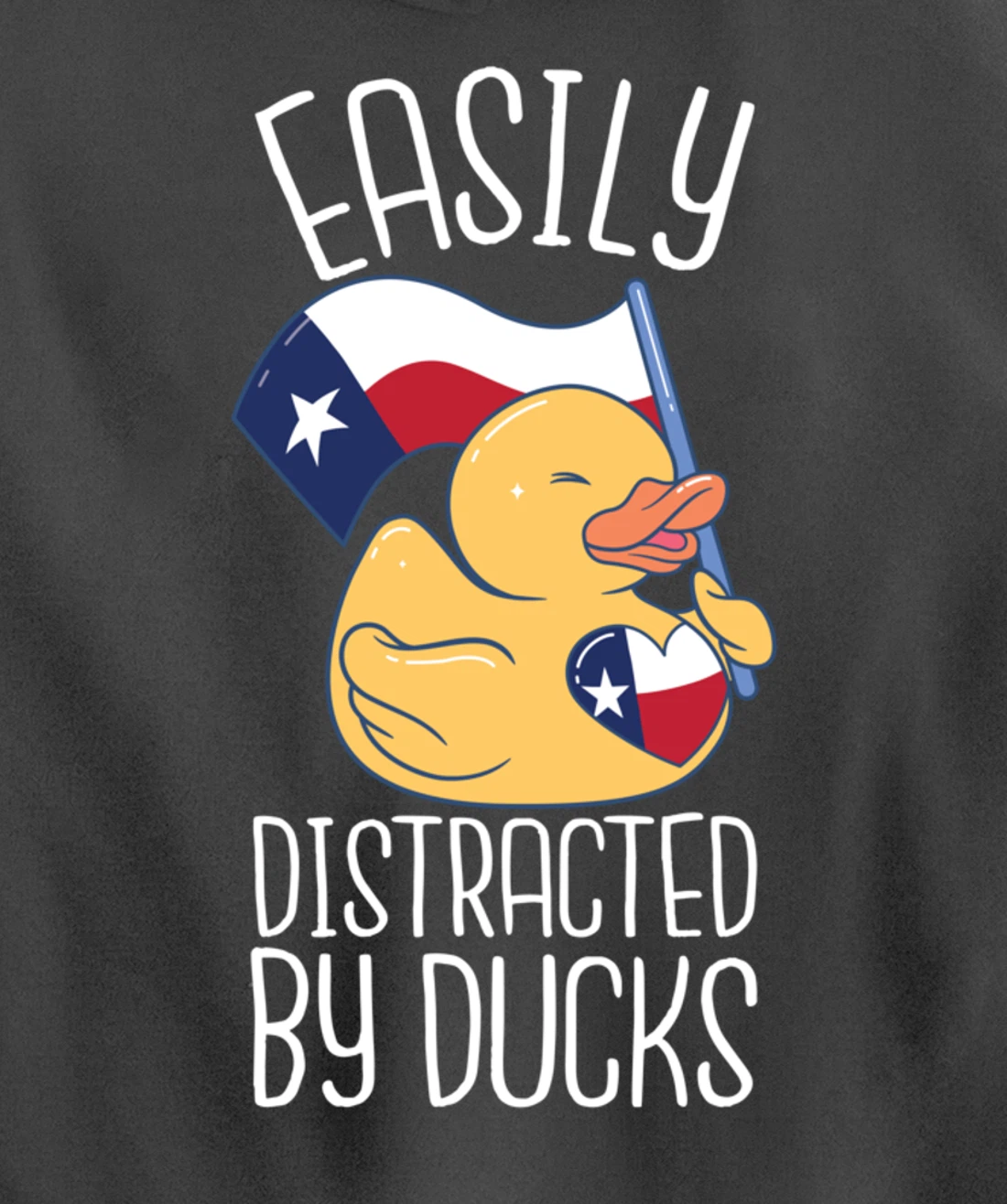 Easily Distracted By Ducks Texas Flag Bird Dallas Austin Tx Pullover Hoodie