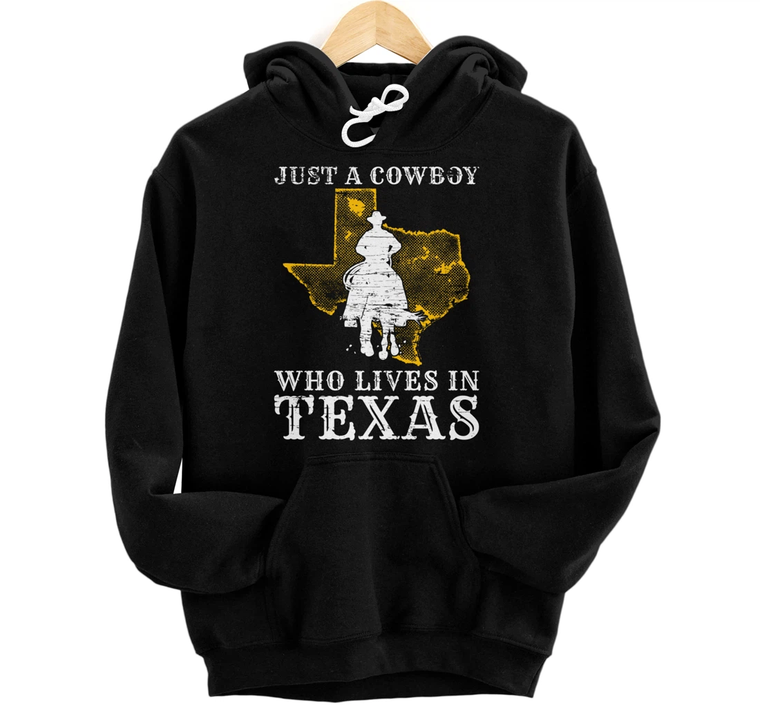 US State Patriotic Texan Cowboy Men Boys Patriotic Texas Pullover Hoodie