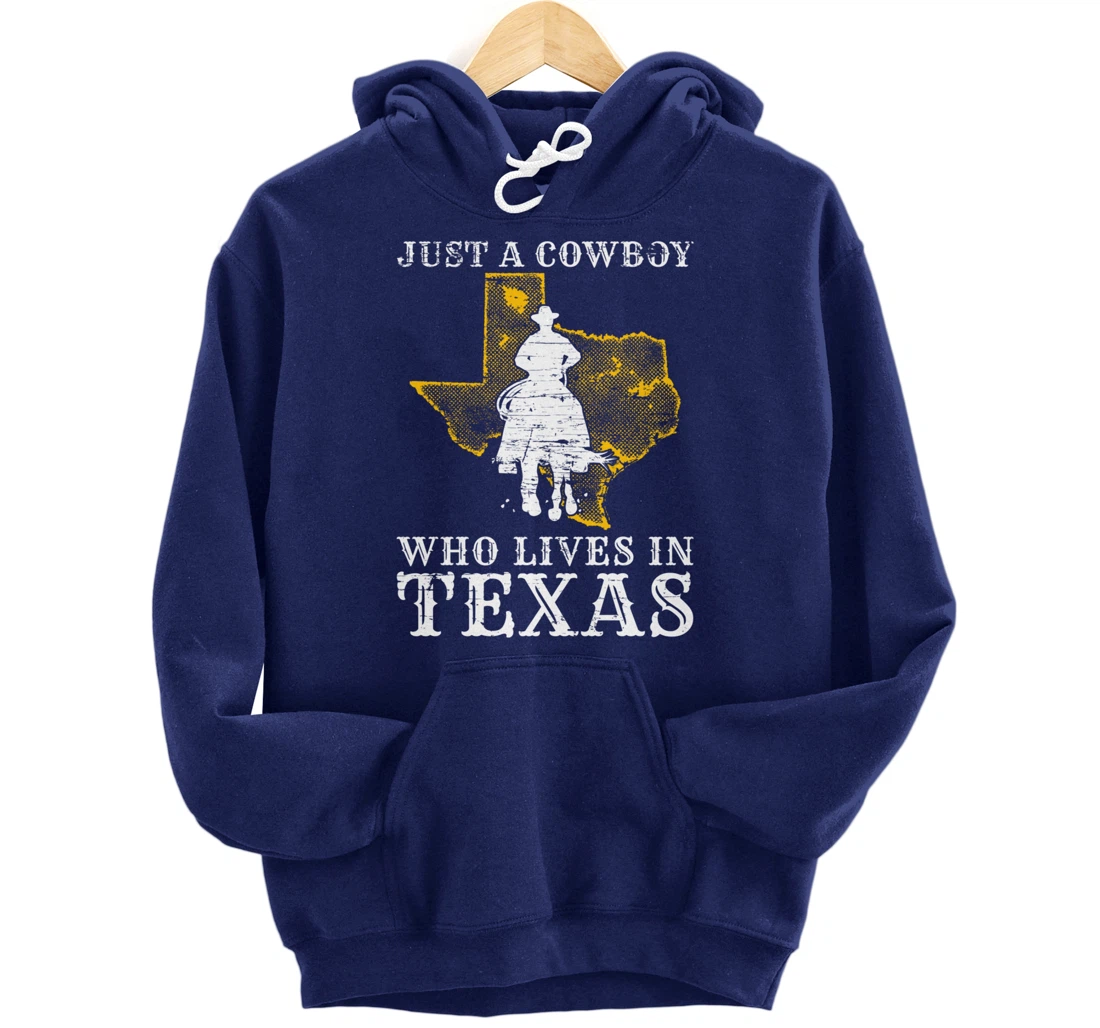 US State Patriotic Texan Cowboy Men Boys Patriotic Texas Pullover Hoodie
