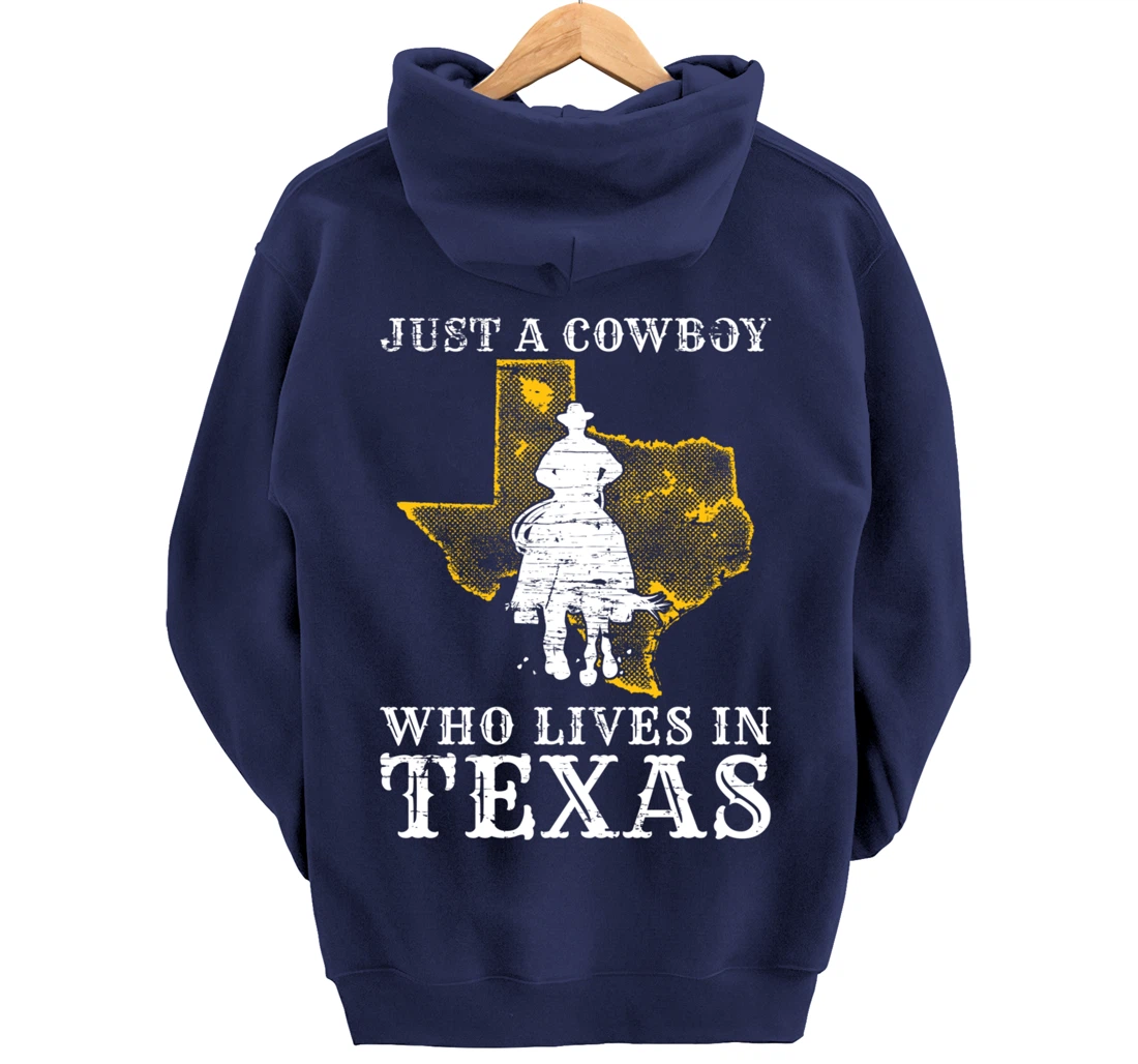 US State Patriotic Texan Cowboy Men Boys Patriotic Texas Pullover Hoodie