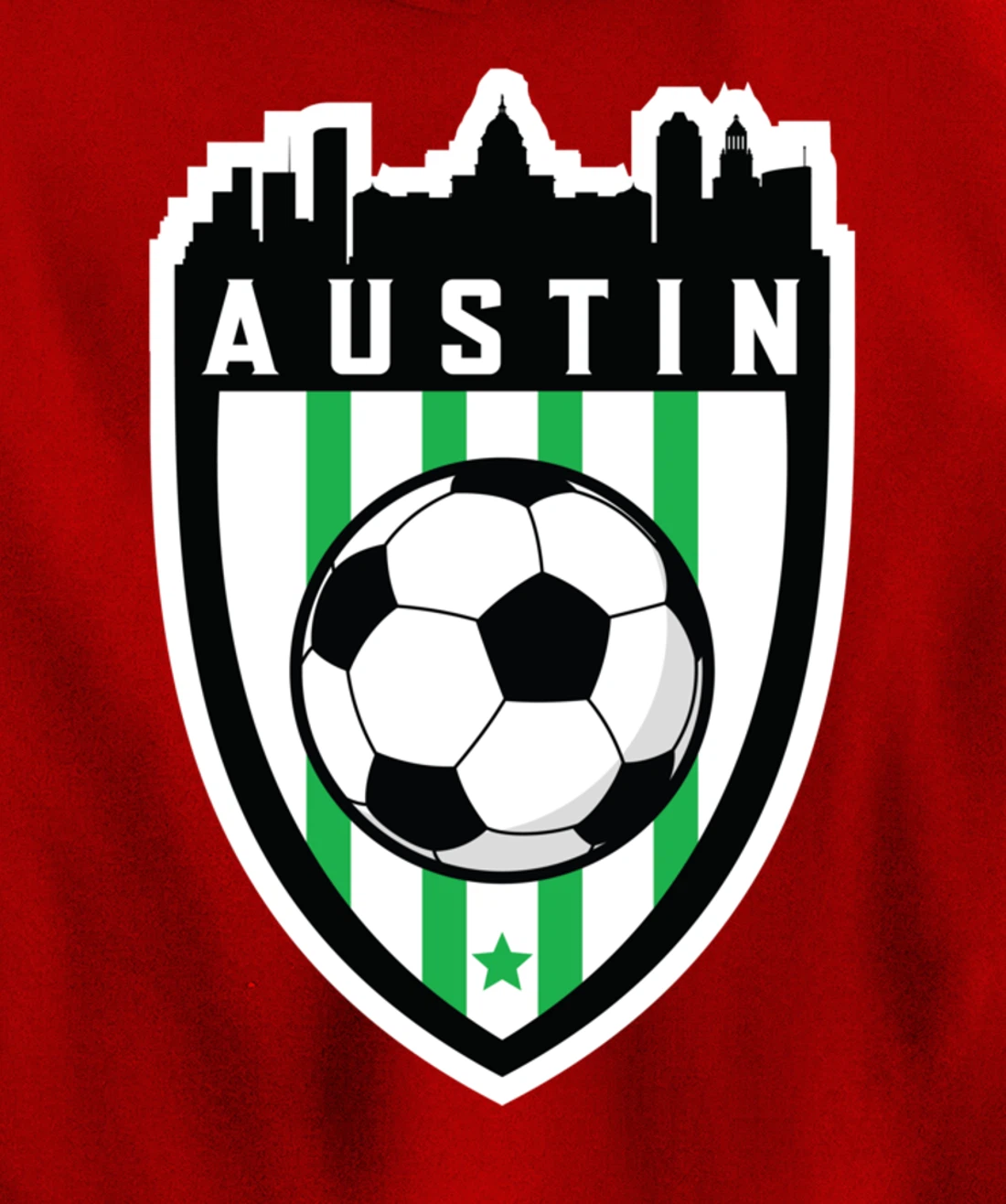 Austin Texas Soccer City Skyline Futbol Club Match Day Fan Pullover Hoodie