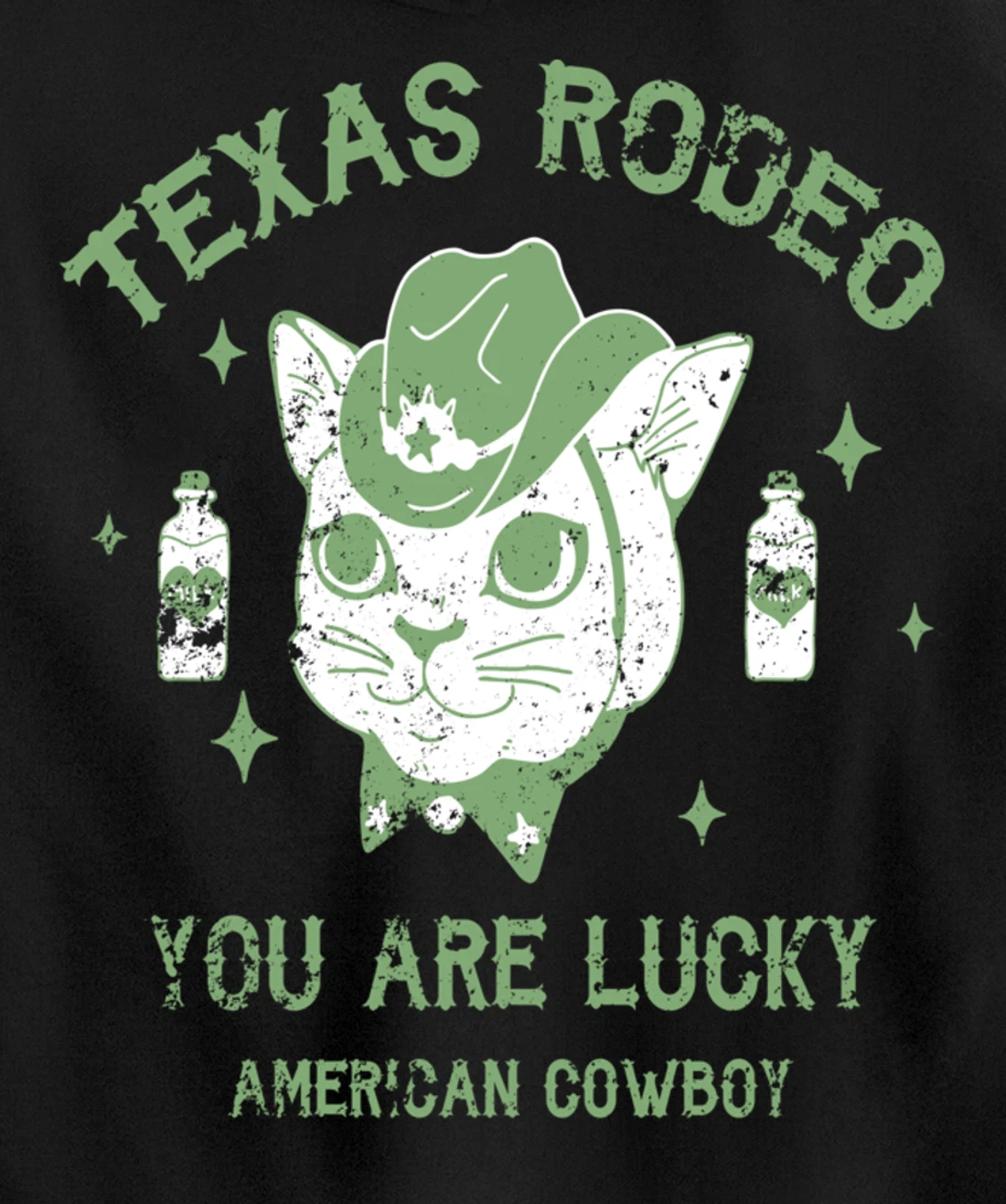 Texas Rodeo Cowboy Cat Modern Fashion Art Pullover Hoodie