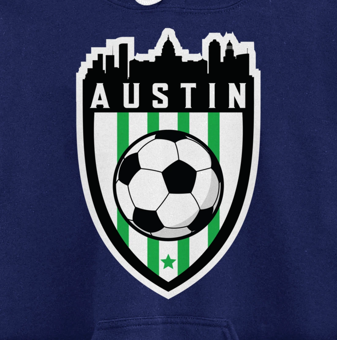 Austin Texas Soccer City Skyline Futbol Club Match Day Fan Pullover Hoodie
