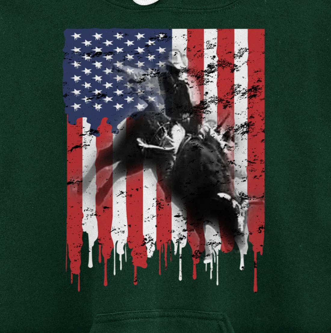 Bull-Riding For Men Texas Ranch Rider Cowboy Patriotic Pullover Hoodie