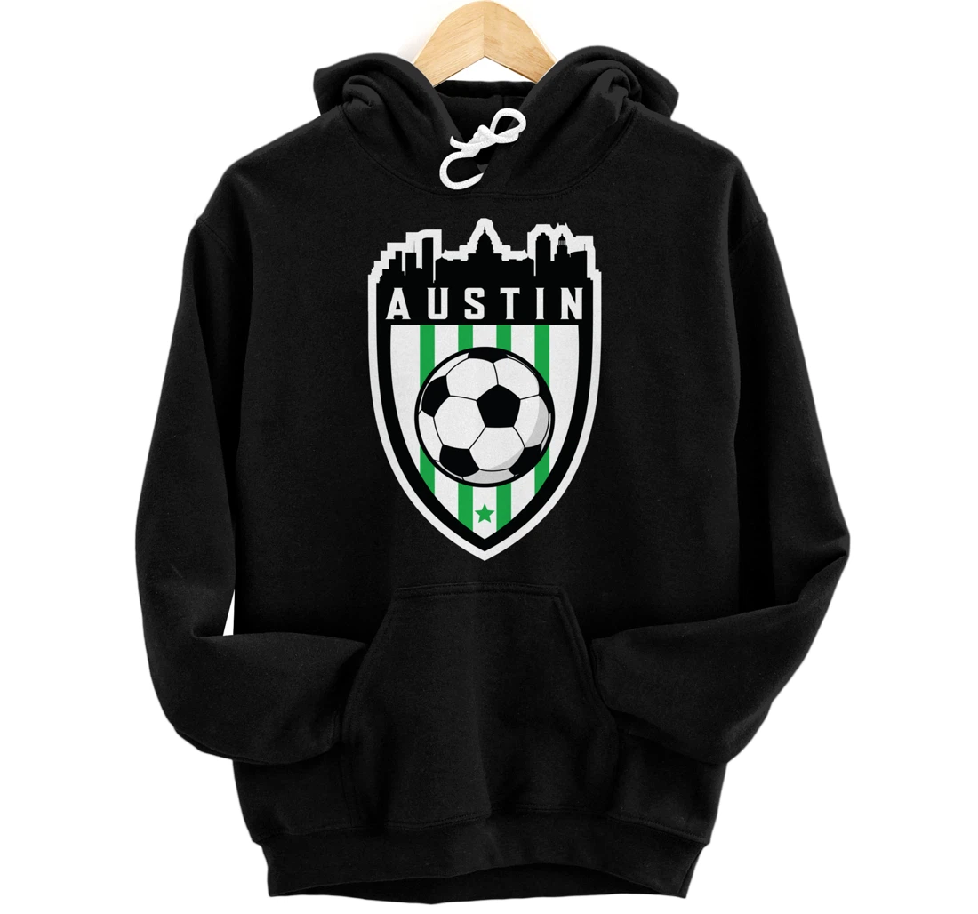Austin Texas Soccer City Skyline Futbol Club Match Day Fan Pullover Hoodie
