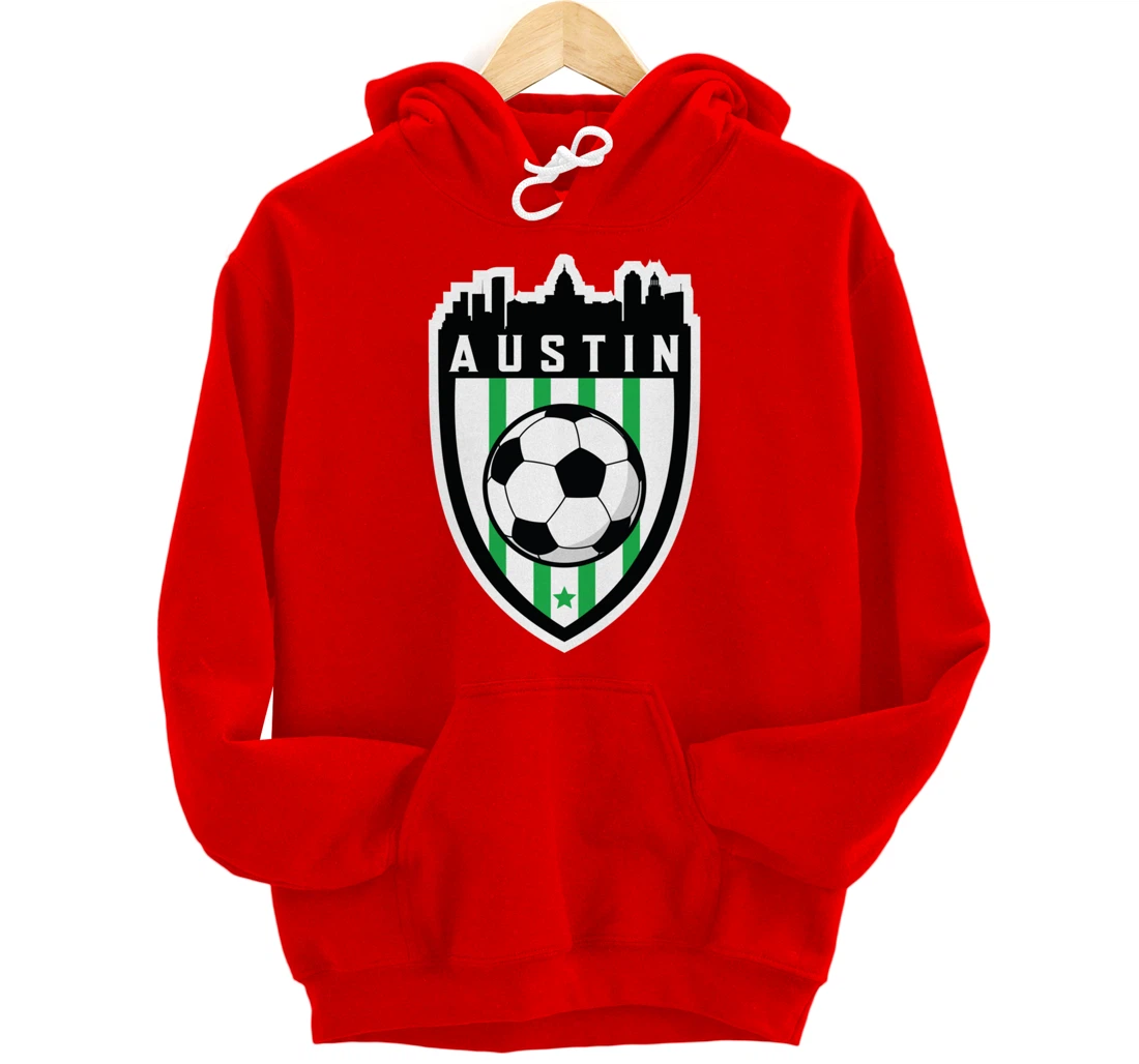 Austin Texas Soccer City Skyline Futbol Club Match Day Fan Pullover Hoodie