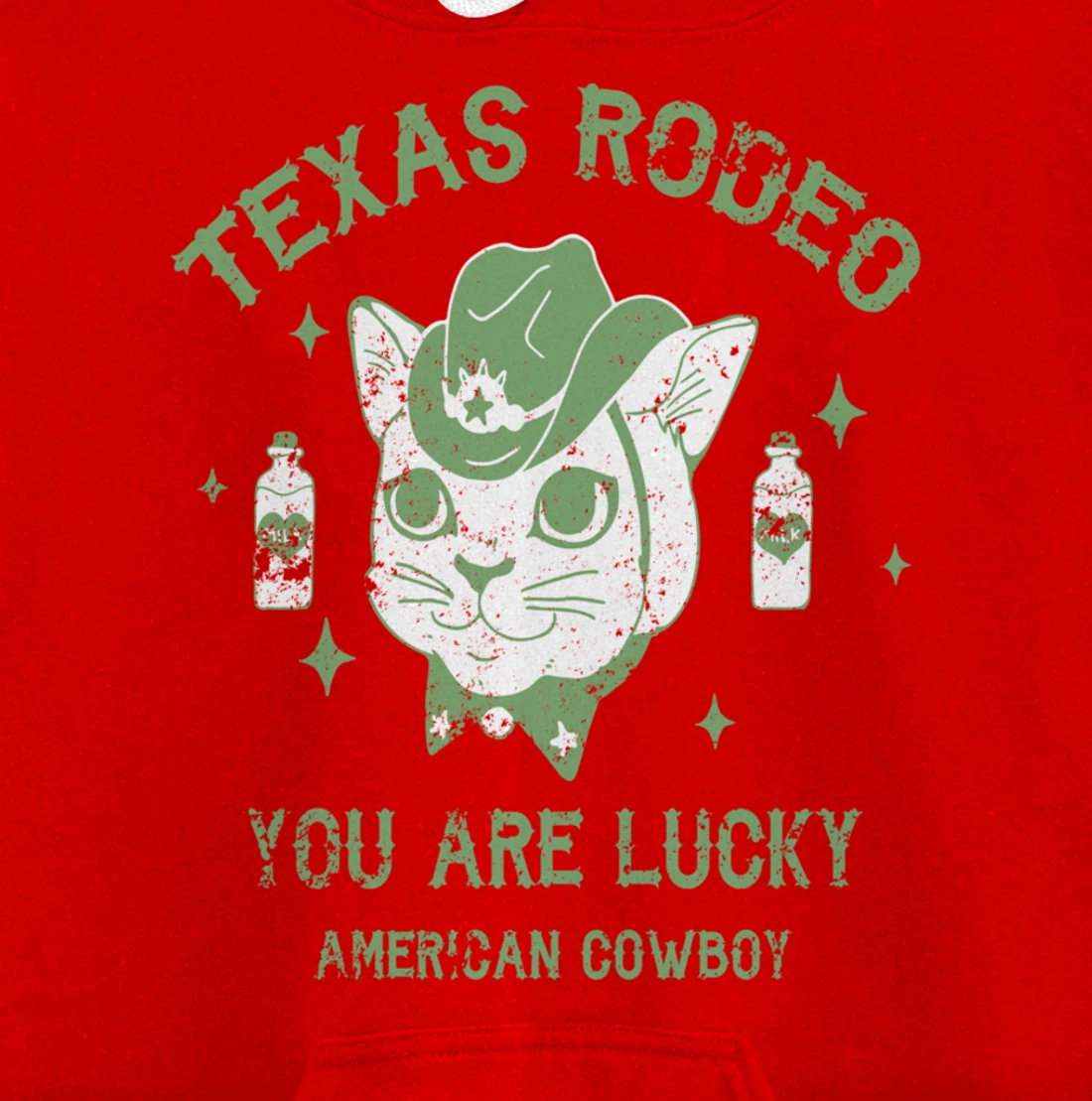 Texas Rodeo Cowboy Cat Modern Fashion Art Pullover Hoodie