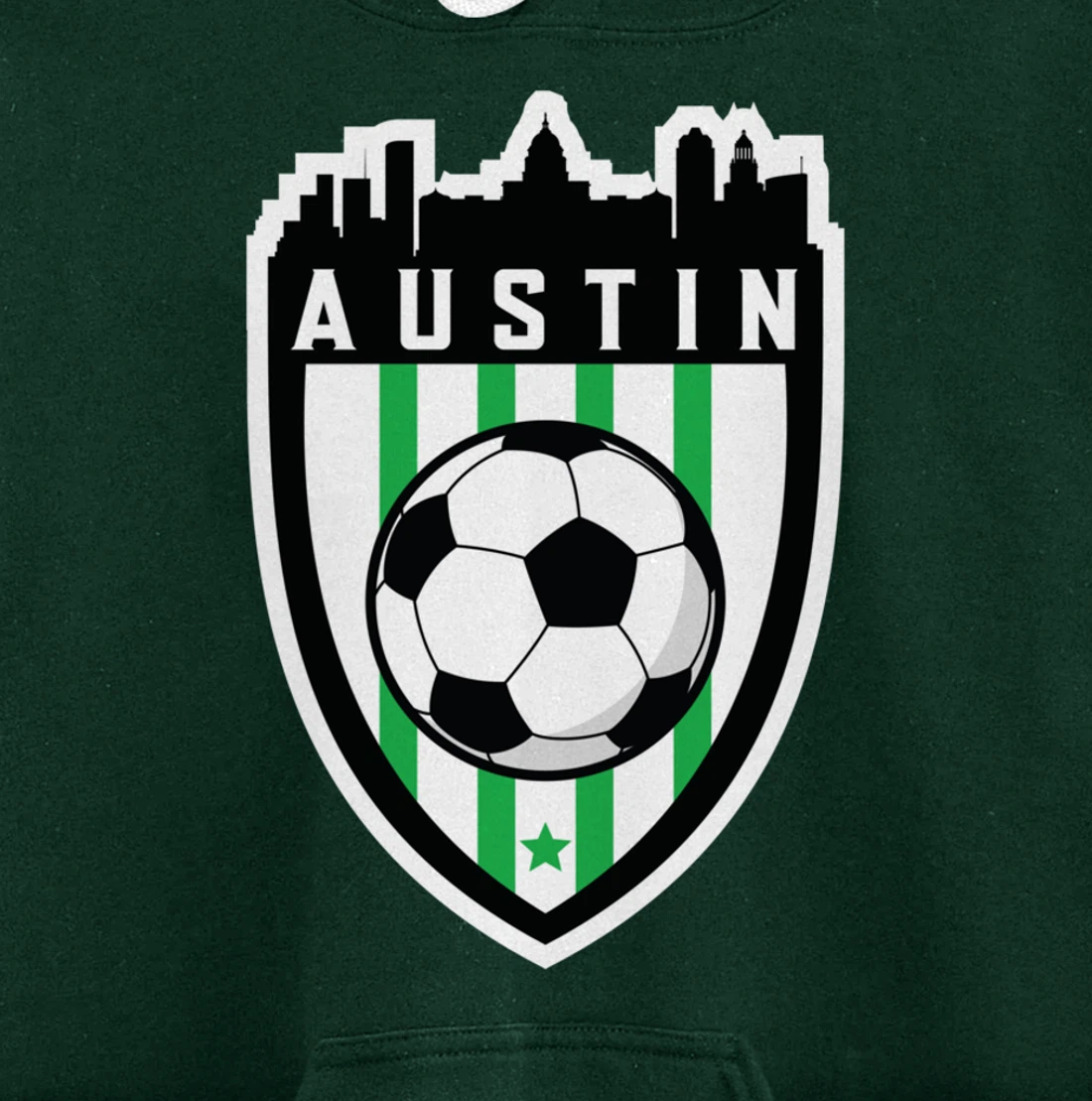 Austin Texas Soccer City Skyline Futbol Club Match Day Fan Pullover Hoodie