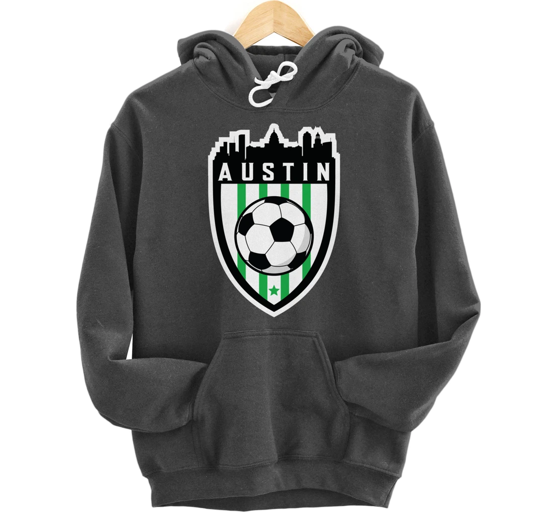 Austin Texas Soccer City Skyline Futbol Club Match Day Fan Pullover Hoodie