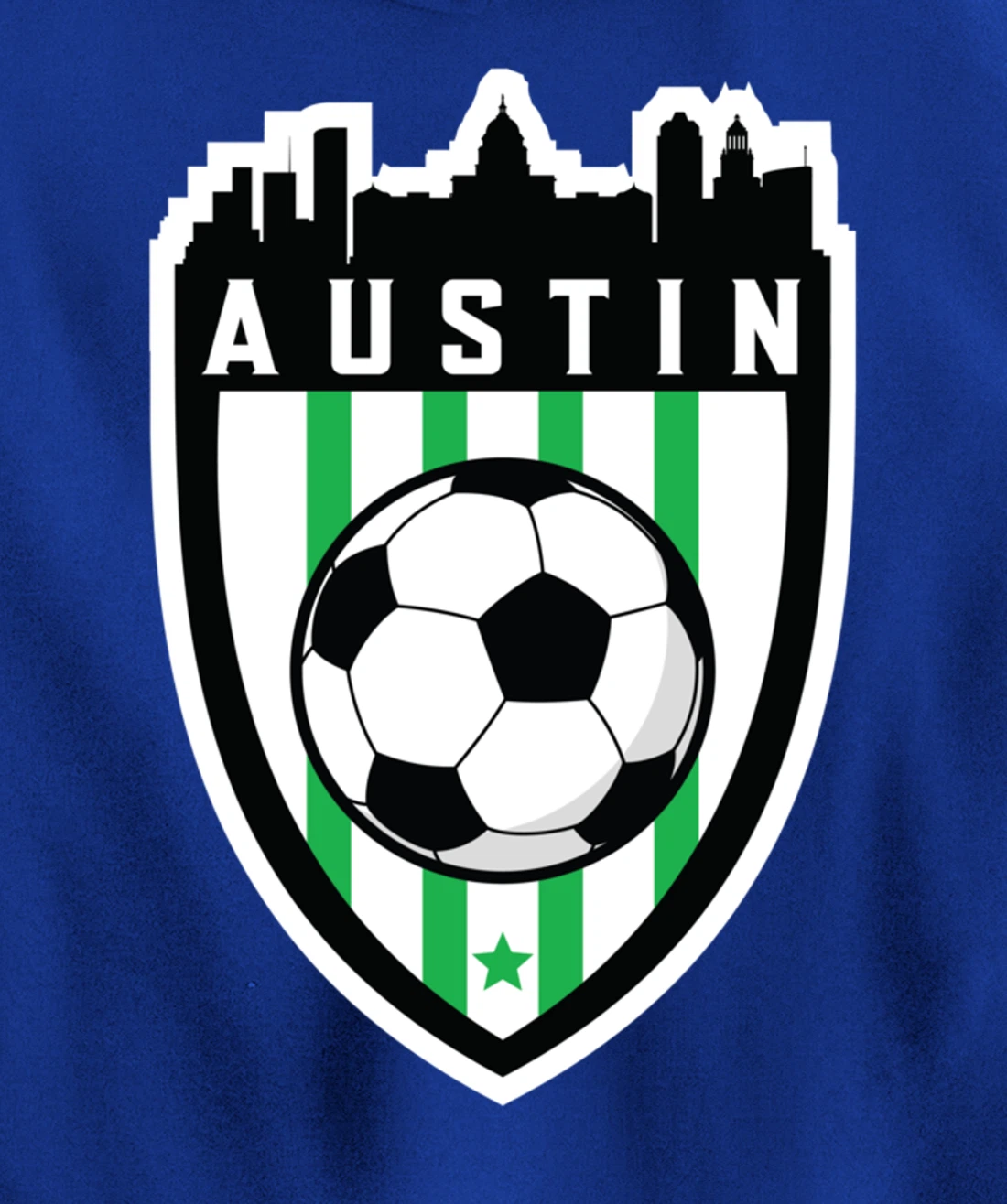 Austin Texas Soccer City Skyline Futbol Club Match Day Fan Pullover Hoodie